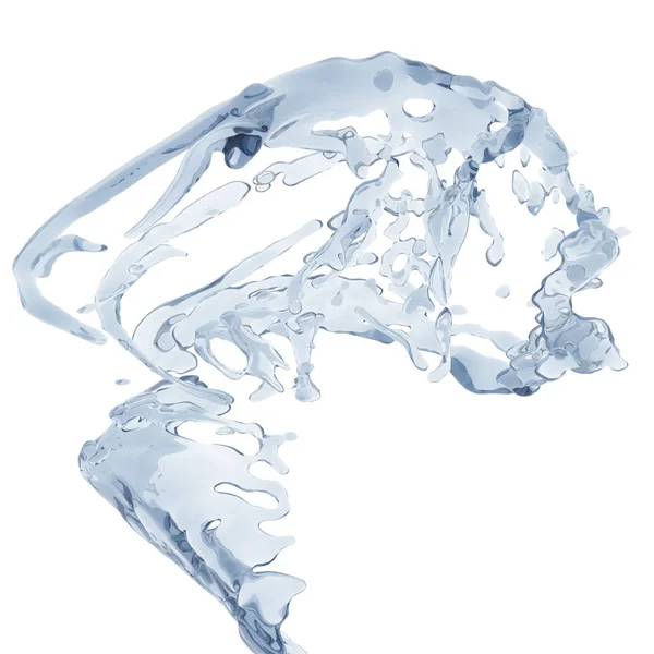 Kék Tiszta Víz Fröccsen Absztrakt Természet Háttér Render Illusztráció — Stock Fotó