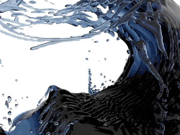 Брызги Голубой Чистой Воды Абстрактный Природный Фон Трехмерная Иллюстрация — стоковое фото