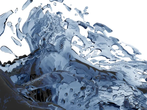 Blue Pure Vattenstänk Abstrakt Natur Bakgrund Render Illustration — Stockfoto