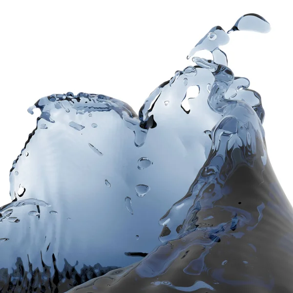 Rozpryskiwania Niebieski Czystej Wody Streszczenie Tło Natury Ilustracja Render — Zdjęcie stockowe