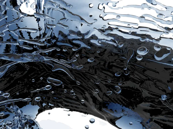 Blauwe Zuiver Water Spatten Abstracte Aard Achtergrond Render Illustratie — Stockfoto