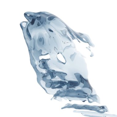 Mavi saf su sıçramasına. Soyut doğa arka plan. 3D render illüstrasyon