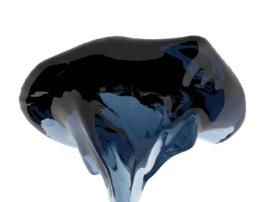 Mavi saf su sıçramasına. Soyut doğa arka plan. 3D render illüstrasyon