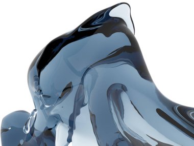 Mavi saf su sıçramasına. Soyut doğa arka plan. 3D render illüstrasyon