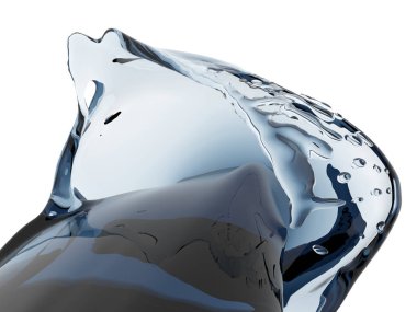 Mavi saf su sıçramasına. Soyut doğa arka plan. 3D render illüstrasyon