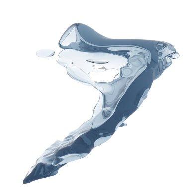 Mavi saf su sıçramasına. Soyut doğa arka plan. 3D render illüstrasyon