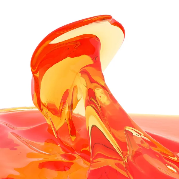 Желтая Жидкость Брызги Изолированы Белом Фоне Рендеринг Иллюстрации Абстрактный Фон — стоковое фото