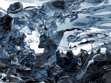 Mavi parlak saf su sıçramasına. Soyut doğa arka plan. 3D render illüstrasyon