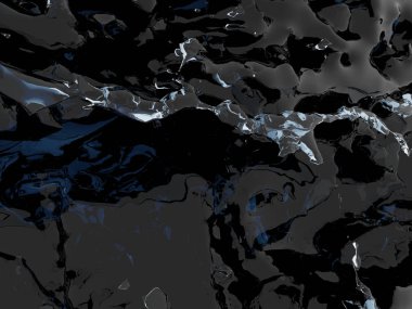 Mavi parlak saf su sıçramasına. Soyut doğa arka plan. 3D render illüstrasyon