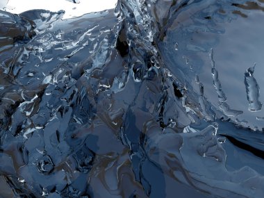 Mavi parlak saf su sıçramasına. Soyut doğa arka plan. 3D render illüstrasyon