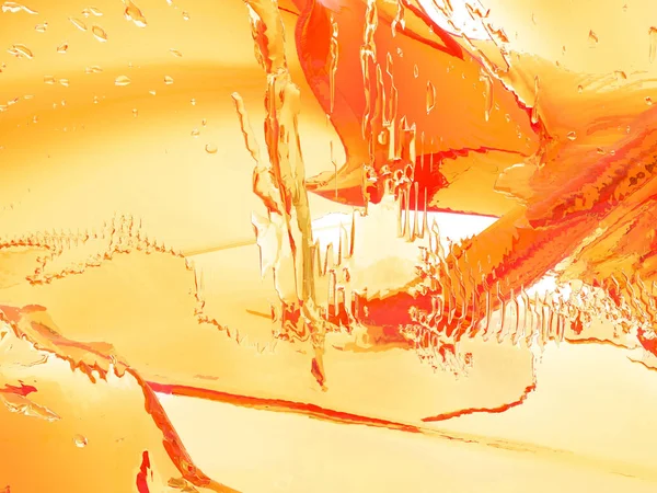 Jaune Éclaboussure Liquide Orange Isolé Sur Fond Blanc Illustration Rendu — Photo