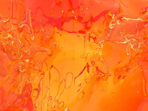 Gul Orange Flytande Splash Isolerad Vit Bakgrund Render Illustration — Stockfoto