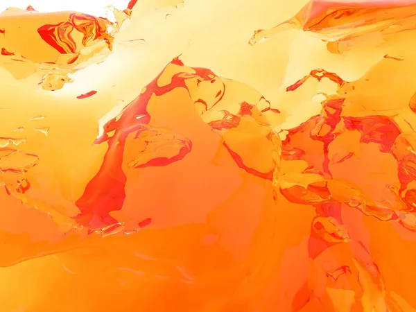 Geel Oranje Vloeibare Plons Geïsoleerd Een Witte Achtergrond Render Illustratie — Stockfoto