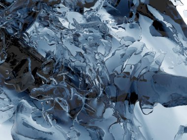 Mavi parlak saf su sıçramasına. Soyut doğa arka plan. 3D render illüstrasyon