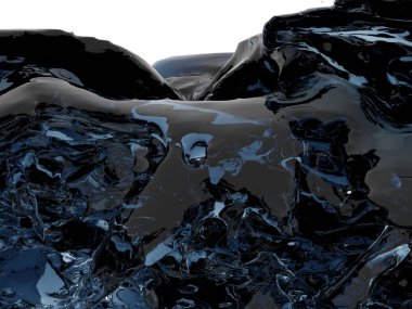 Mavi parlak saf su sıçramasına. Soyut doğa arka plan. 3D render illüstrasyon