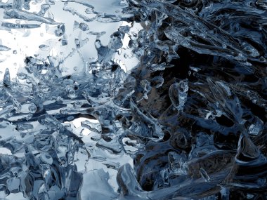 Mavi parlak saf su sıçramasına. Soyut doğa arka plan. 3D render illüstrasyon