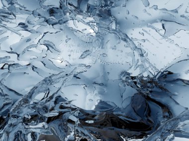 Mavi parlak saf su sıçramasına. Soyut doğa arka plan. 3D render illüstrasyon