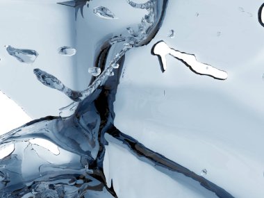 Mavi parlak saf su sıçramasına. Soyut doğa arka plan. 3D render illüstrasyon