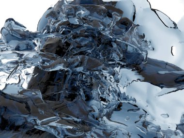 Mavi parlak saf su sıçramasına. Soyut doğa arka plan. 3D render illüstrasyon