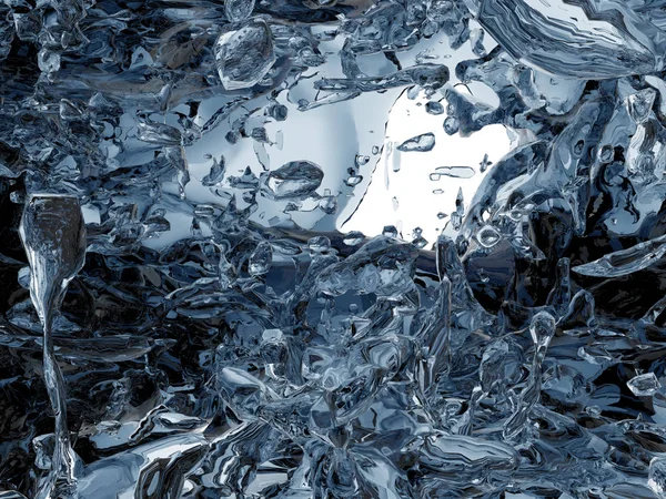 Splashing Albastru Spumant Apă Pură Fundal Natural Abstract Ilustrare Redare — Fotografie, imagine de stoc