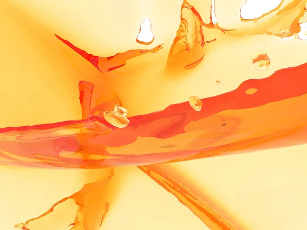 Gelb Orange Flüssigkeit Spritzt Isoliert Auf Weißem Hintergrund Darstellung — Stockfoto