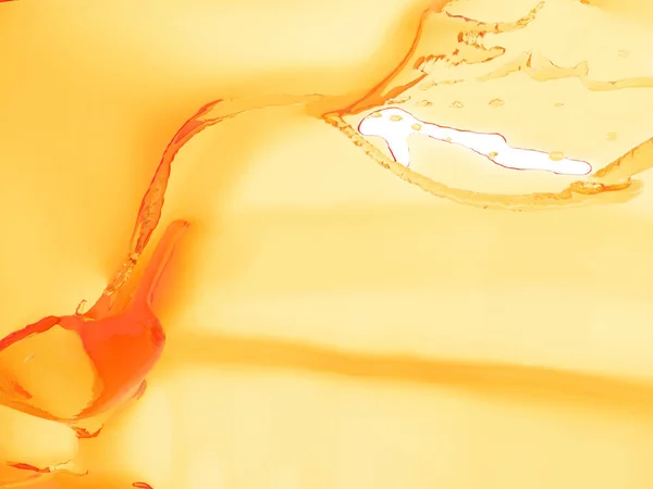 Žlutá Oranžová Rozstříknutí Tekutiny Izolovaných Bílém Pozadí Vykreslení Obrázku — Stock fotografie