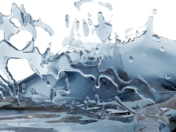 Splashing Blue Sparkling Pure Water Abstract Nature Background Render Illustration — Stock Photo, Image