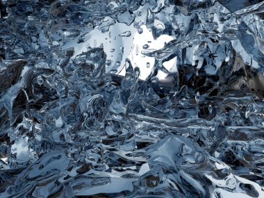 Mavi parlak saf su sıçramasına. Soyut doğa arka plan. 3D render illüstrasyon