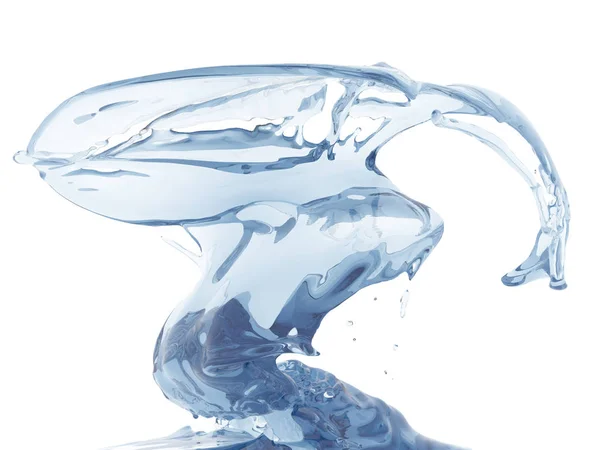 Kék Csillogó Tiszta Víz Fröccsen Absztrakt Természet Háttér Render Illusztráció — Stock Fotó