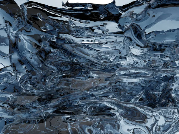 Eau Pure Étincelante Bleue Éclaboussante Nature Abstraite Illustration Rendu — Photo