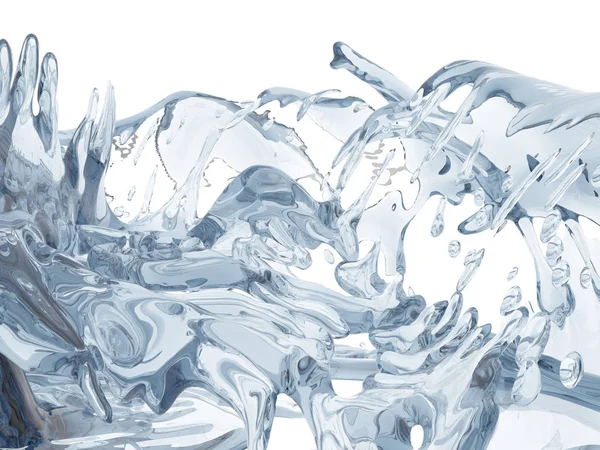Spruzzando Acqua Pura Frizzante Blu Sfondo Astratto Della Natura Illustrazione — Foto Stock