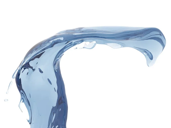 Kék Csillogó Tiszta Víz Fröccsen Absztrakt Természet Háttér Render Illusztráció — Stock Fotó