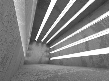 Geometrik beton mimari arka plan. 3D render illüstrasyon