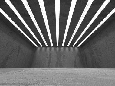 Geometrik beton mimari arka plan. 3D render illüstrasyon