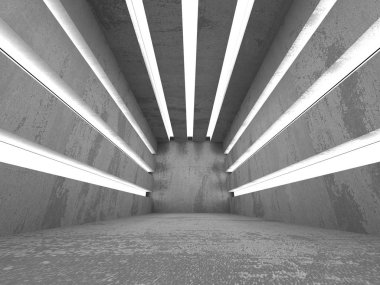 Geometrik beton mimari arka plan. 3D render illüstrasyon