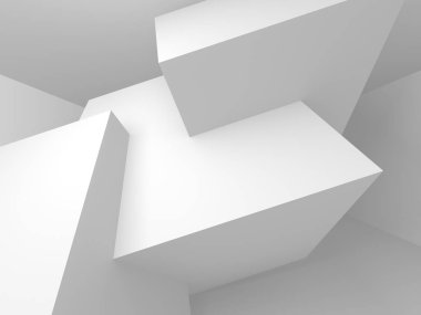 Soyut modern beyaz mimari arka planı. 3d resimleme