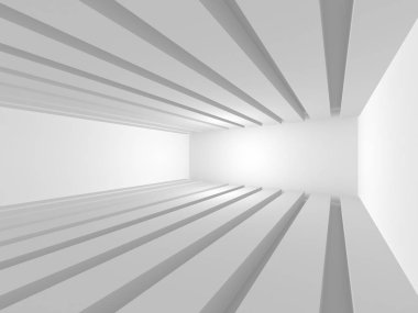 Fütüristik beyaz mimari tasarım arka plan. 3D render illüstrasyon