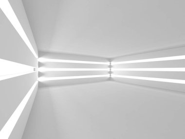 Fütüristik beyaz mimari tasarım arka plan. 3D render illüstrasyon