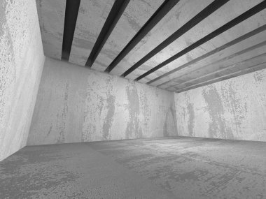 Geometrik beton mimari arka plan. 3D render illüstrasyon