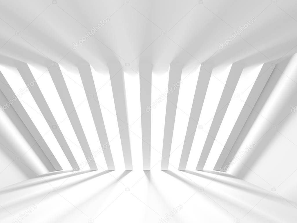 Futuristic White Architecture Design Background. 3d Render Illustration