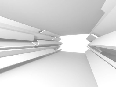 Soyut modern beyaz mimari arka planı. 3d resimleme