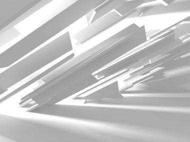 Soyut modern beyaz mimari arka planı. 3d resimleme