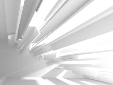 Soyut modern beyaz mimari arka planı. 3d resimleme