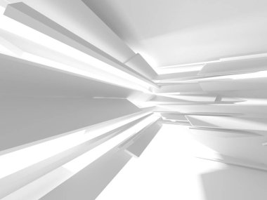 Soyut modern beyaz mimari arka planı. 3d resimleme
