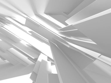 Soyut modern beyaz mimari arka planı. 3d resimleme