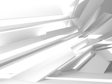 Soyut modern beyaz mimari arka planı. 3d resimleme