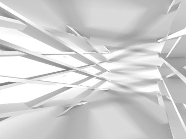 Soyut modern beyaz mimari arka planı. 3d resimleme