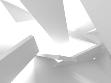 Soyut modern beyaz mimari arka planı. 3d resimleme