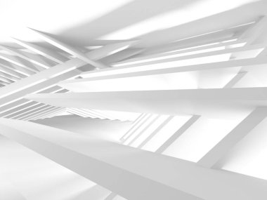 Soyut modern beyaz mimari arka planı. 3d resimleme