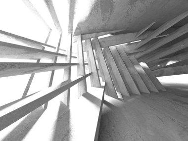 Beton mimari arka plan. Soyut boş karanlık oda. 3D render illüstrasyon